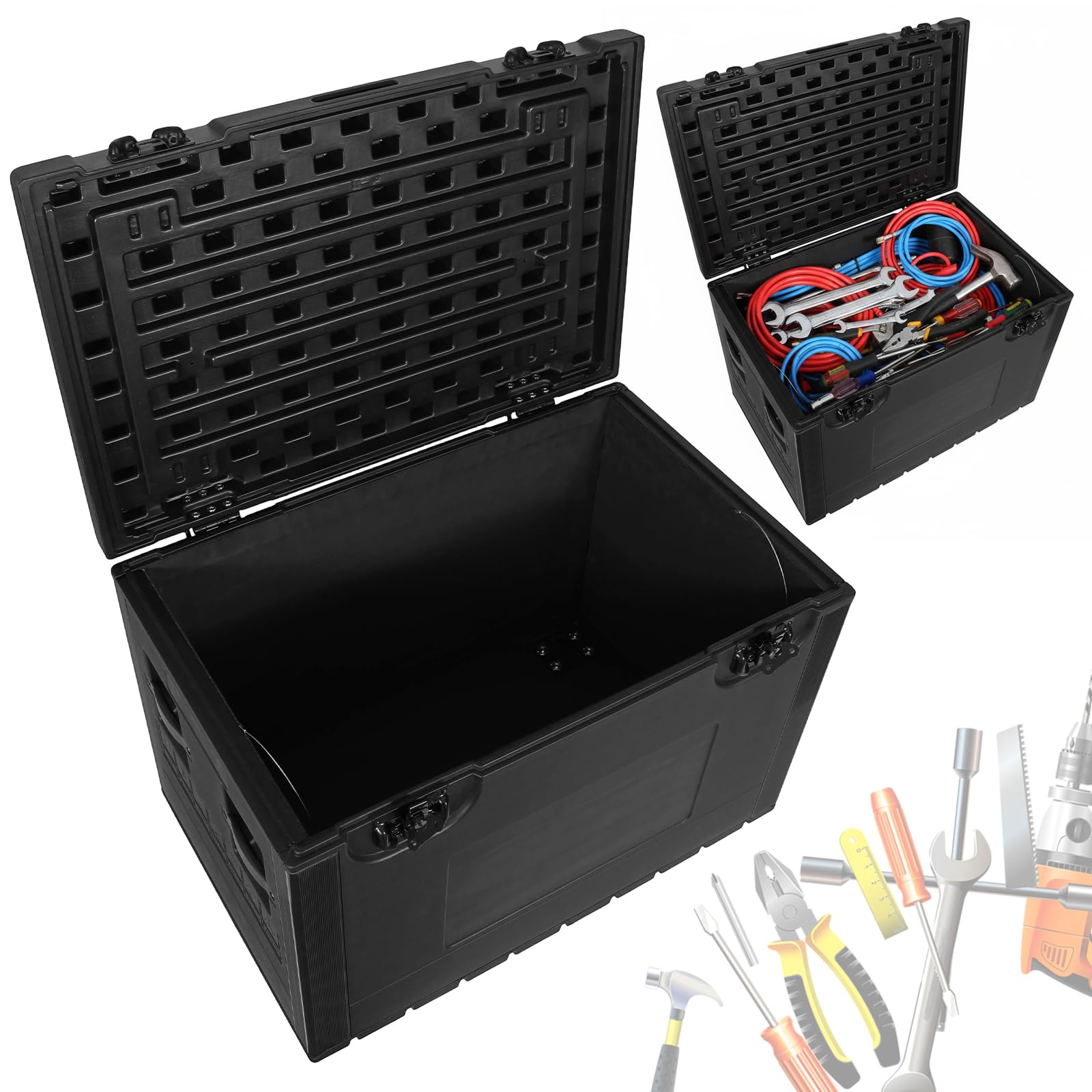 Kabel-Transportkoffer mit Rollen 90x57x61 cm Wasserdicht Profi-Case für AV, DJ, Bühne, Werkzeuge