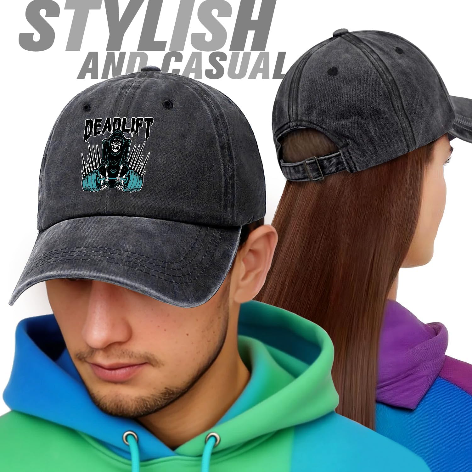 Gym Humor Funny Retro Washed Cotton Baseball Cap, Adjustable Lightweight and Breathable Unisex Outdoor Sport Hat, Gifts for Gym Lovers Men Women Moms Dads Grandpa Husband Friend Bestie Coworker Boss - Image 4