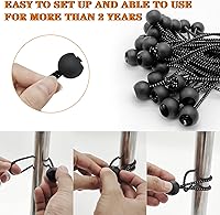 Vista 5 de Paquete de 50 cuerdas elásticas de 6 pulgadas, bolas elásticas, cuerdas elásticas con bolas, lazos elásticos para camping, tiendas de campaña, lona