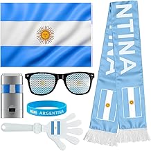 World Cup 2026 Fan Gear Set, 6 Pcs Soccer Cheer Kit with Flag, Scarf, Face Paint, Glasses, Bracelet, and Hand Clapper - Perfect for Supporters &amp; Viewing Parties