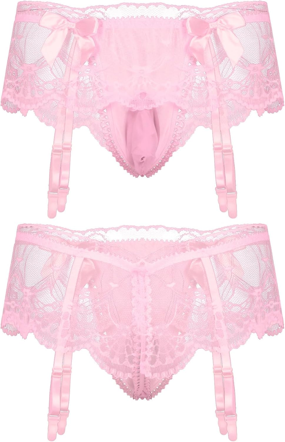 Jelory Mens Sissy Underwear Lace Bulge Pouch Underwear Underpants Nightwear