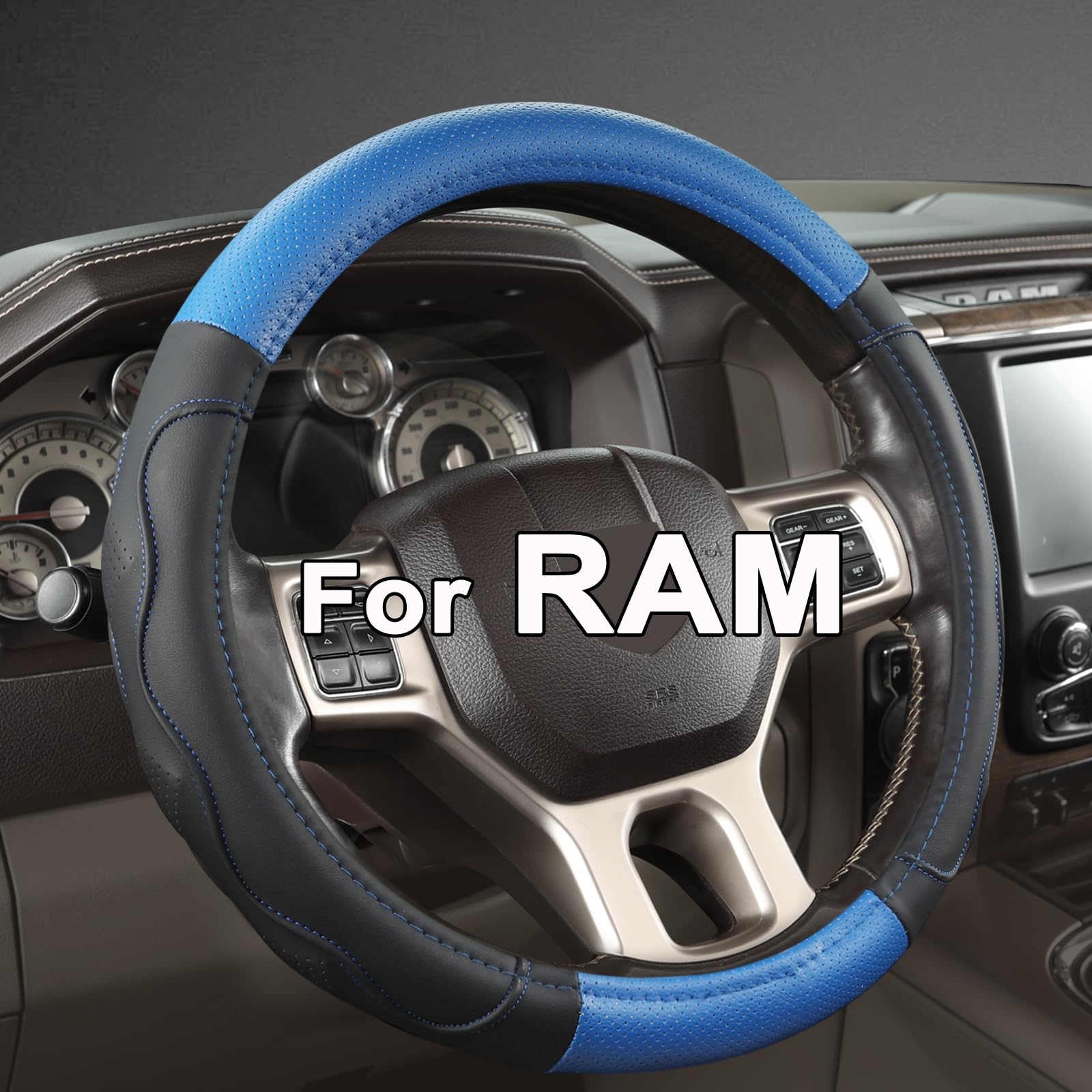 West Llama Coprivolante auto personalizzato per Dodge RAM 1500 2500 3500, 15.4-16 pollici (nero) - grigio - grande dimensione