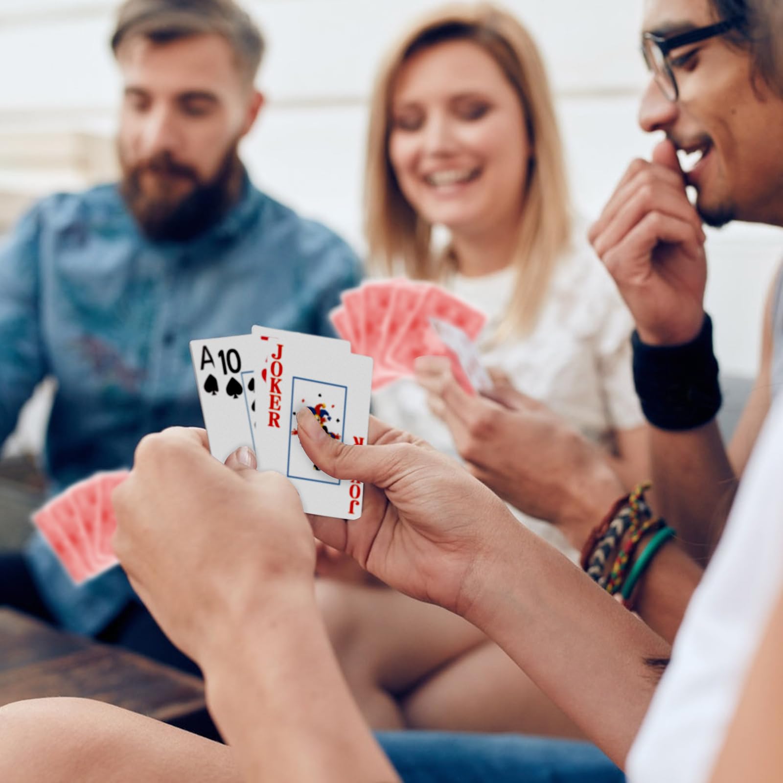 Playing Cards,Deck of Cards,Playing Card 2 Pack,Poker Cards Set,Jumbo Large Print Playing Cards for Adults Seniors,Card Games for Family Game Night Party (Blue and Red)