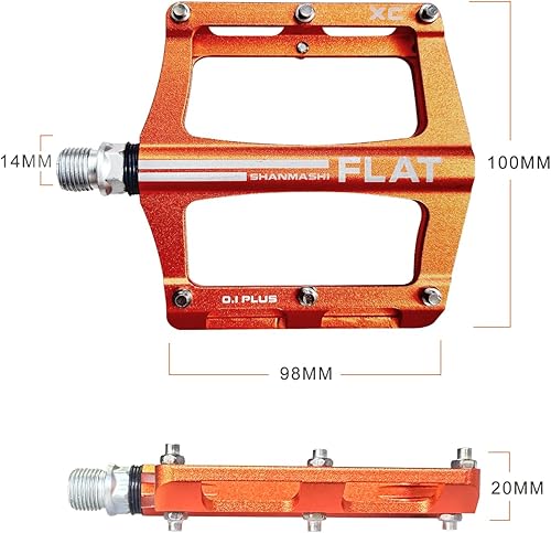 Miniatura 9 de UPANBIKE Pedales de rodamiento de bicicleta de montaña de 916 pulgadas, eje de aleación de aluminio, plataforma plana para bicicleta de carretera