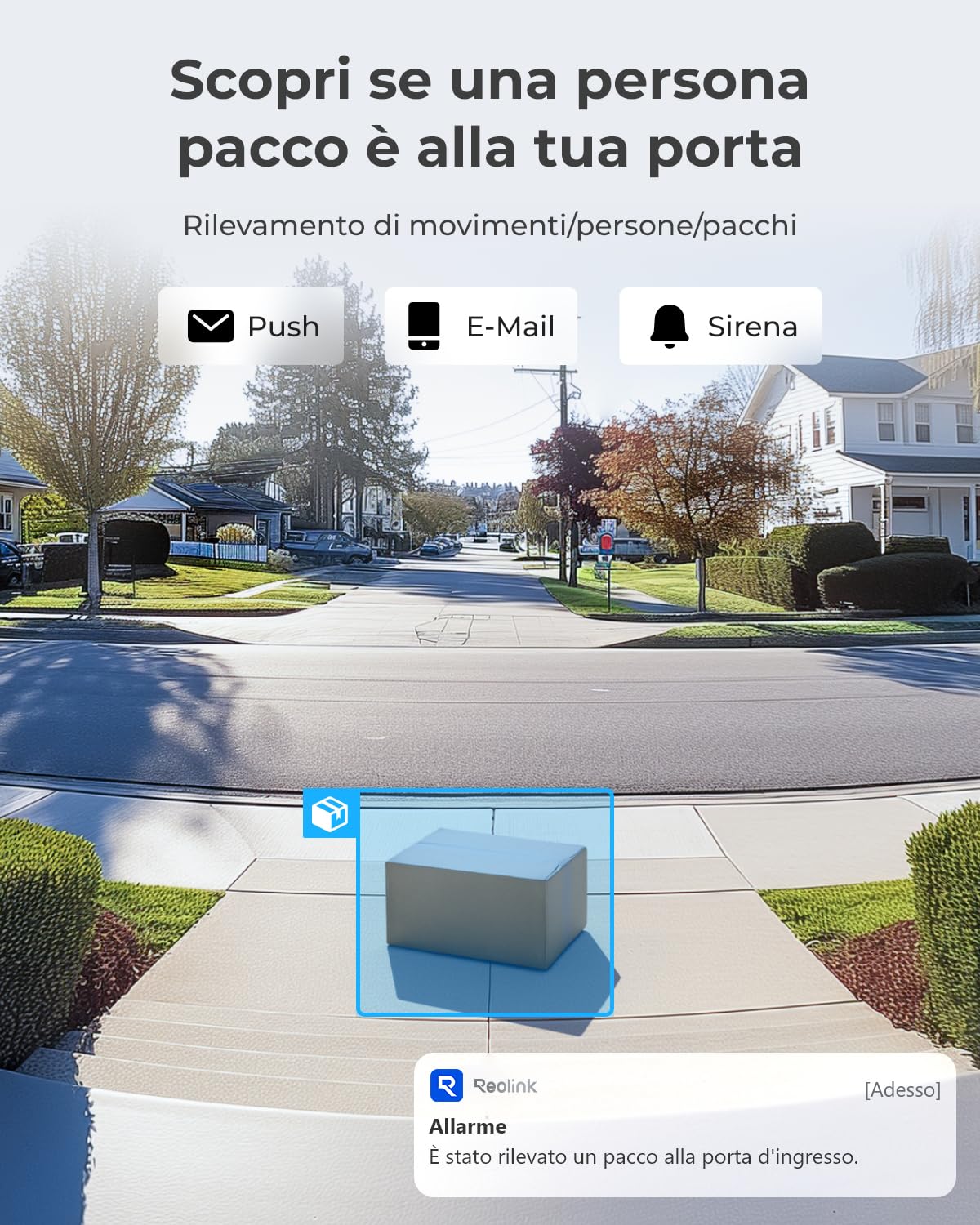 Reolink 2K cablato Videocitofono Wi-Fi 2,4/5 GHz con Chime, Visuale 180° 3:4 Testa-Piedi, Video Campanello, Rilevamento di Uomo/Pacco, Audio Bidirezionale, Video Doorbell Compatibile NVR, Bianco