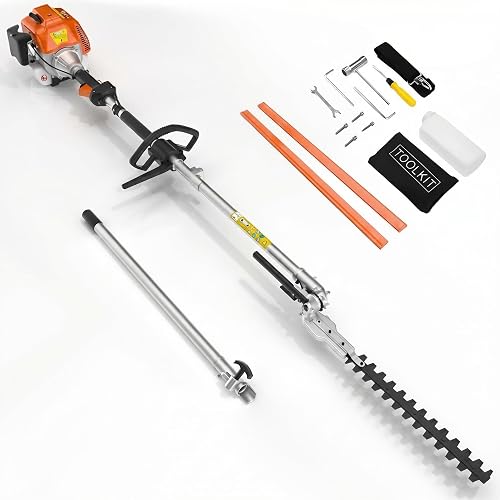 Garvee 43CC Gas Hedge Trimmer, 2-Cycle Multi Tool with Pole Saw