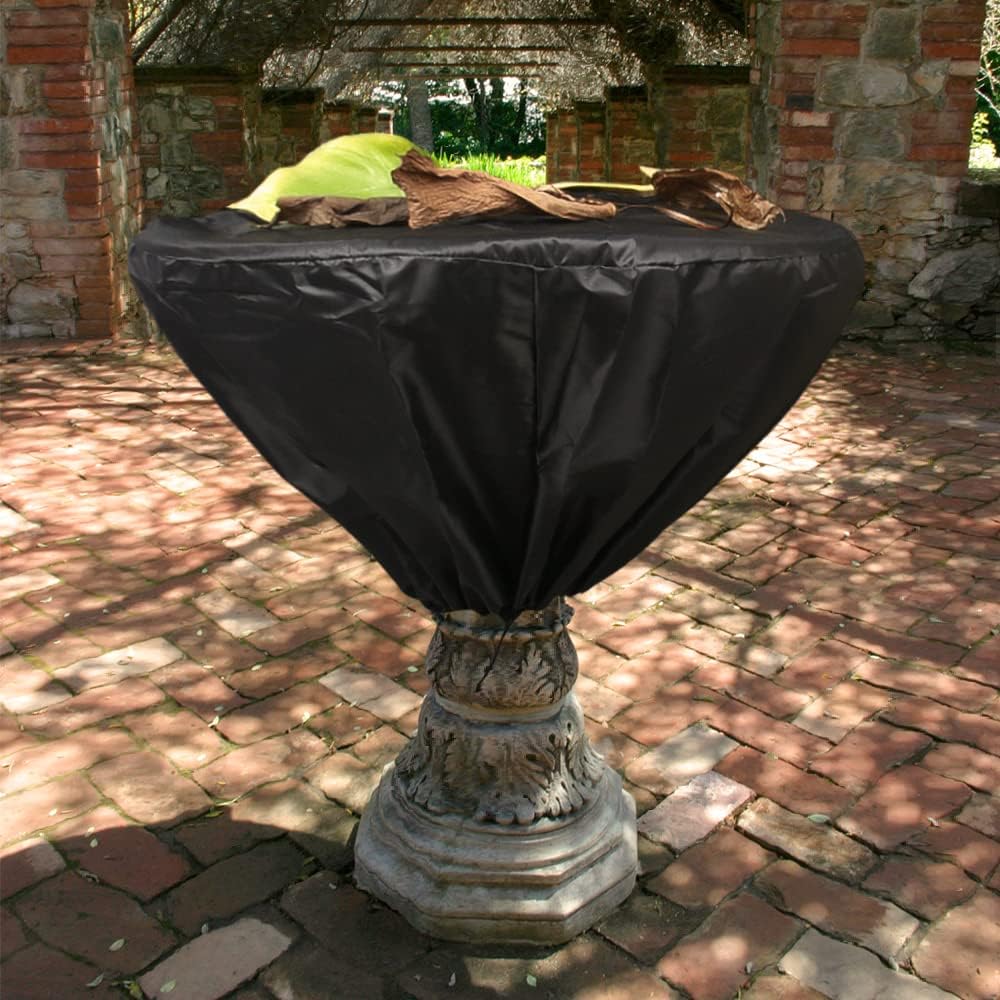 Outdoor Patio Fountain Cover 48" x 68" Waterproof Weather Resistant Protective Cover for Winter Outdoor Garden Fountain Statute Heavy Duty Fountain Cover with Adjustable Locking Drawstring
