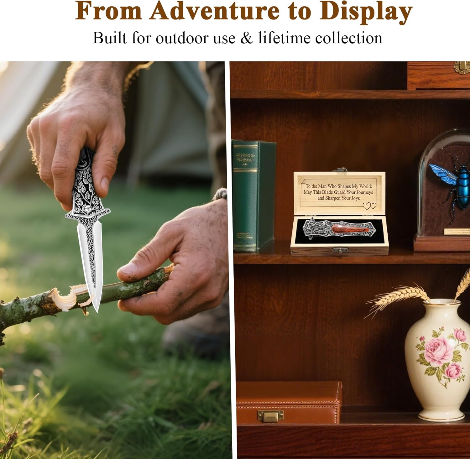 Anniversary Keepsake Gifts for Men, Personalized Birthday Wedding Anniversary Christmas Gift for Him,Husband,Boyfriend,Dad,Father,Son,Multitool Engraved Pocket Folding Knife with Gift Box For Men