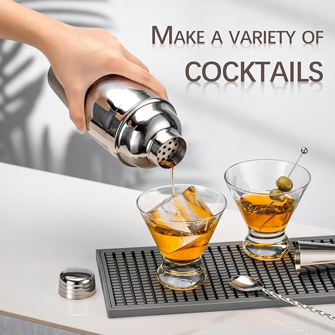 Set de Coctelera Martini con 2 Copas y Estuche de Cuero miniatura 2