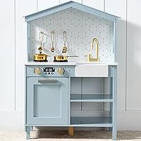 Vista 9 de Best Choice Products Juego de Cocina de Casa de Campo de Madera de Juguete para Niños con Almacenamiento de Juguetes, Perillas que Hacen Clic