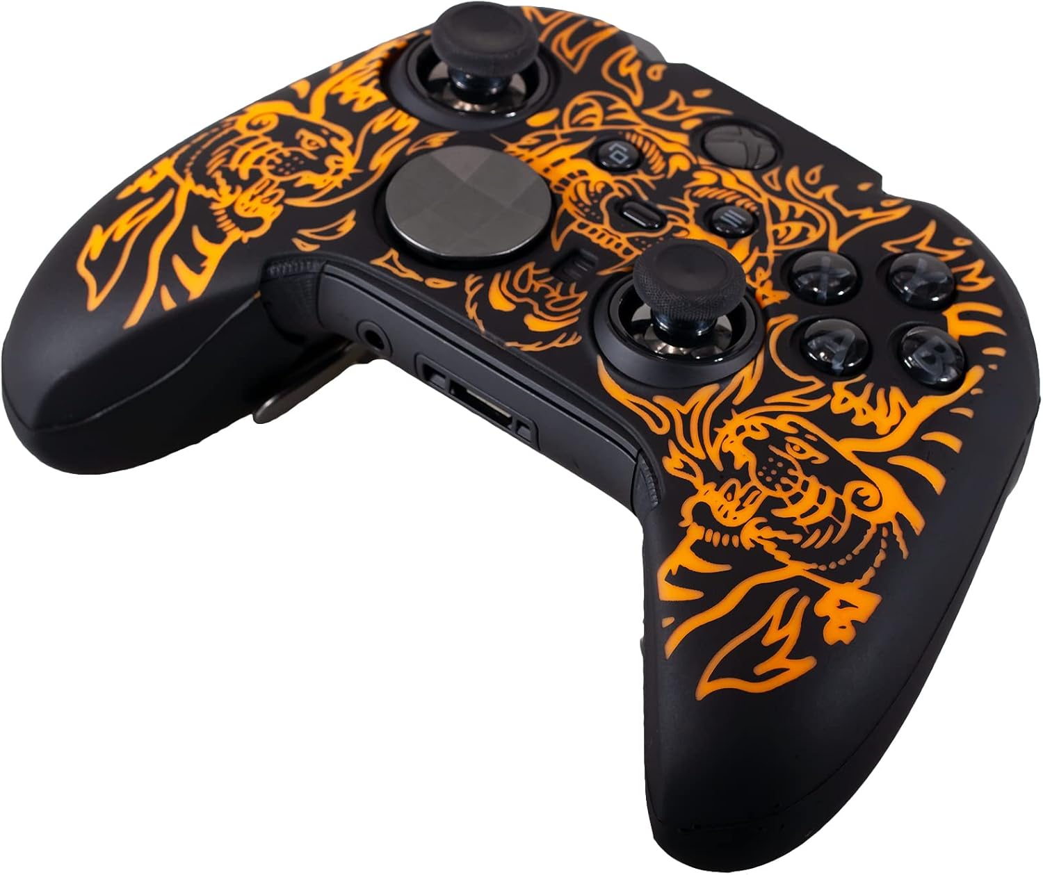 Silicone Skin for Xbox Elite Series 2 Controller x 1(Tiger Orange) with Exclusive Thumb Grips x 4