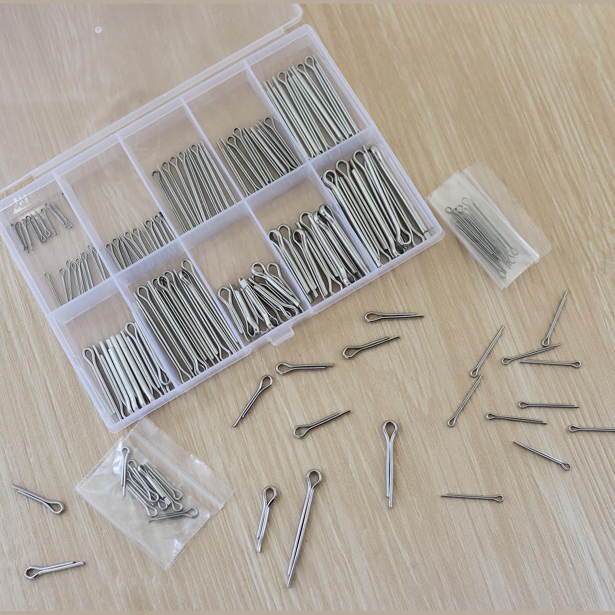 150 Pcs 304 Stainless Steel Cotter Pins Assortment Kit