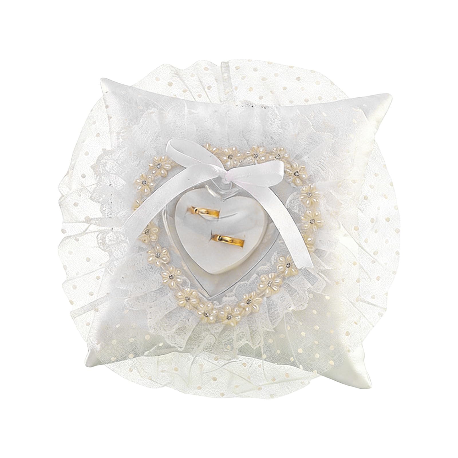 Kaeltsyn Shape Rings Pillow for Wedding Ceremony Home Accent Elegant Soft Fabric Holder Cushion Bearer for Formal Event Wedding Holder