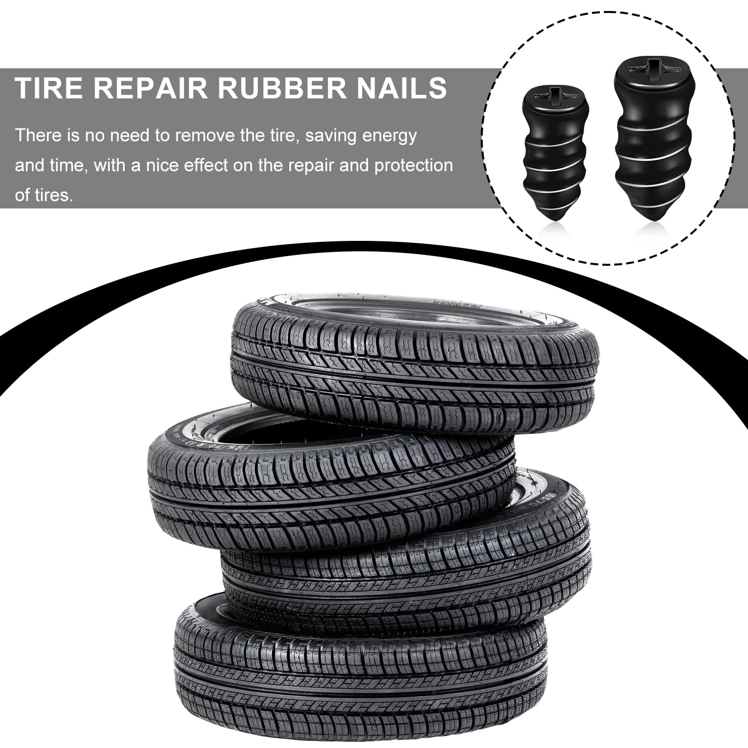 Medsuo 30 PCS Tyre Repair Nails, Rubber Tire Screws with