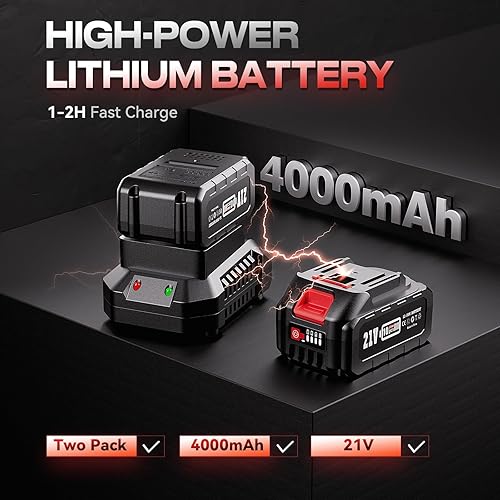 Miniatura 4 de Aiment Llave de impacto inalámbrica de 12 pulgada, par máximo de 590 pies-libras (800 N.m), pistola de impacto de potencia sin escobillas de 21 V,