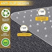 Vista 4 de Tapete resistente para silla de oficina para suelos de alfombra y tapete de escritorio para suelos alfombrados, protector de suelo transparente