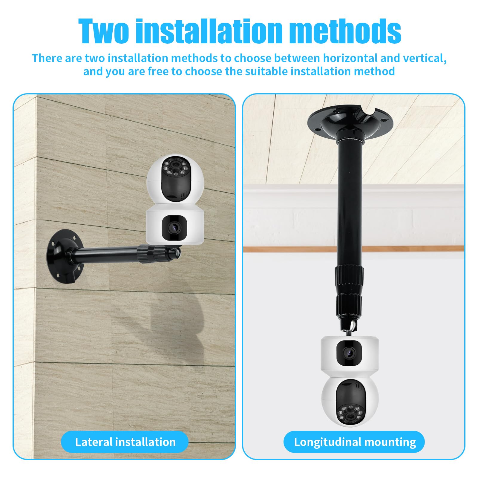 Staffa Per Telecamera Di Sicurezza Esterna - Telescopica 20-40cm, Montaggio A Parete O Soffitto - Foto 13