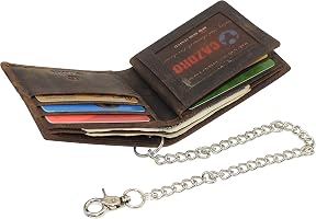 Amazon.com: RFID Blocking Men's Bi-Fold Style Cowhide Leather