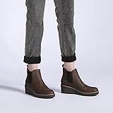 Athlefit Femme Chelsea Wedge Boots Bottine, Marron, 38 EU - 2