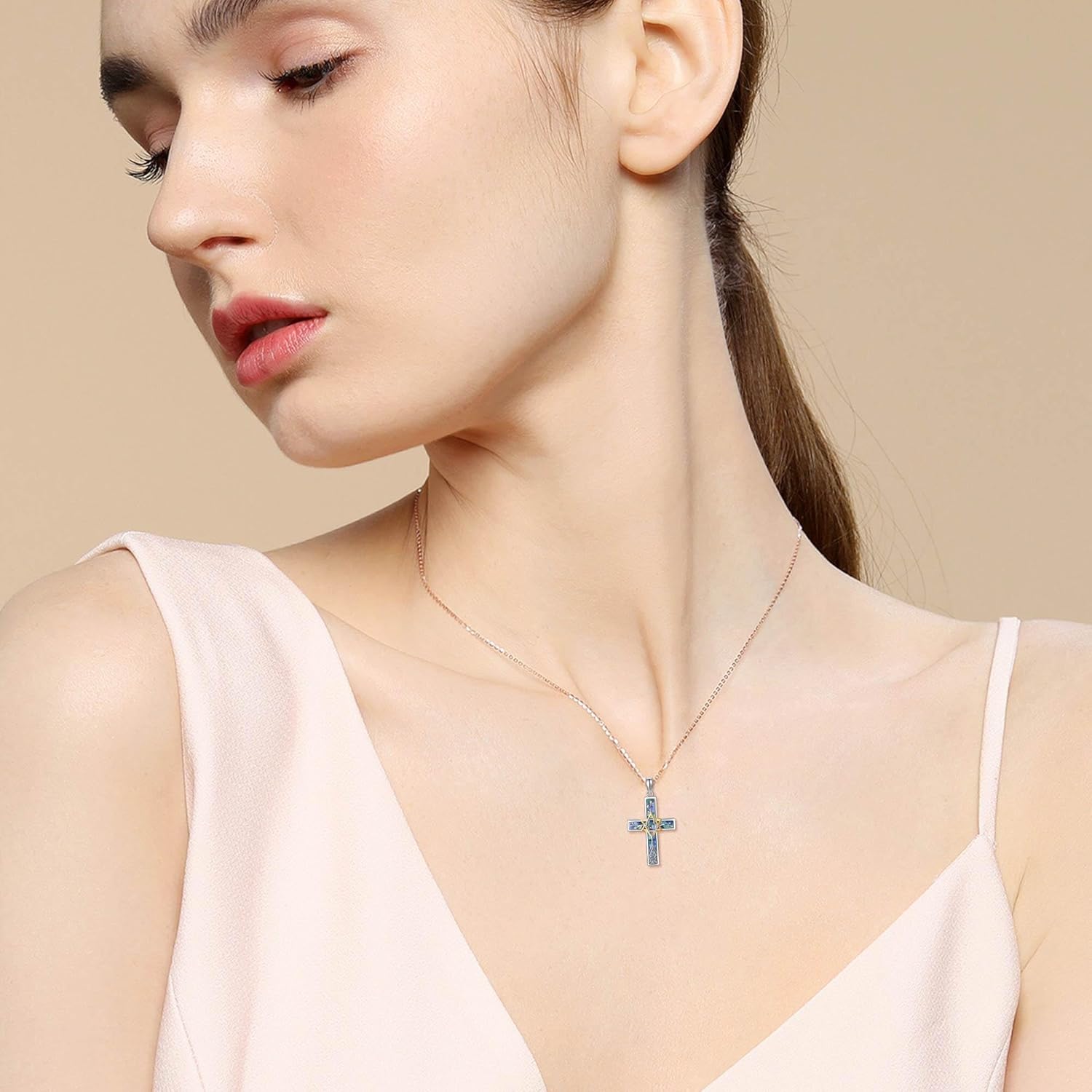 ONEFINITY Cross Necklace S925 Sterling Silver Religious Cross Pendant Necklace Religious Christian Jewelry Gifts for Women Men - Image 5