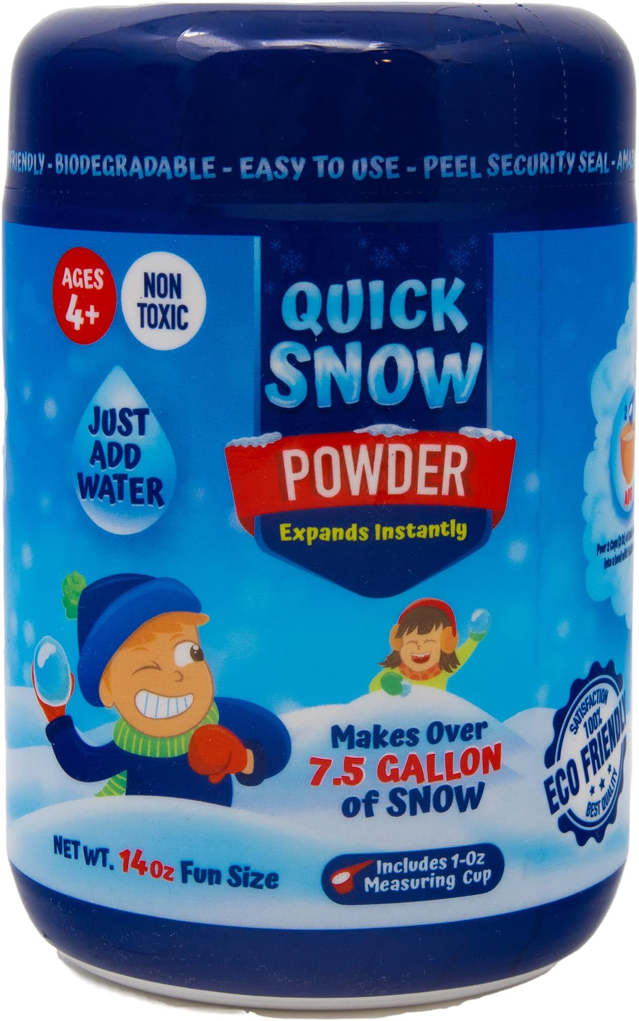 QUICK SNOW POWDER: Instant Snow - Makes 7.5 Gallon Magic Artificial Fake Snow - Just Add Water - Christmas Decorations Events Outdoor Indoor- STEM Slime Activities- 15 year + - Fun Size 14.0 Oz