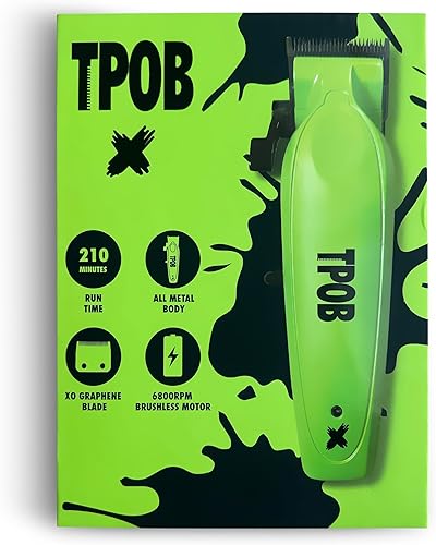 Miniatura 8 de TPOB X Digital sin escobillas 7200rpm recortadora de pelo profesional para hombres, Psycho Zero Gapped T-Blade recortadora inalámbrica recargable