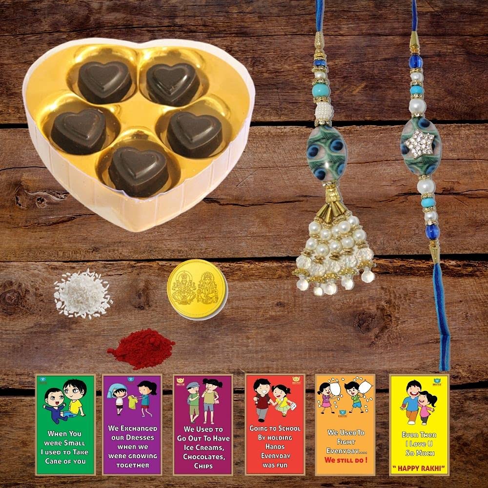 BOGATCHI Rakhi for Brother and Bhabhi with Chocolate|Rakhi for Bhai and Bhabhi|Premium Lumba Rakhi Set|Lumba Rakhi Combo|Rakhi Lumba Set of 2| Bhaiya- Bhabhi Rakhi Set with Chocolates| LUM5H-10-picture-30