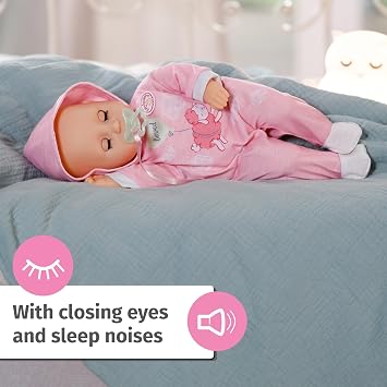 Baby Annabell Hannah Let's Play! 36cm Interactive doll with soft body and 5 realistic functions- Suitable for Children Aged 1+