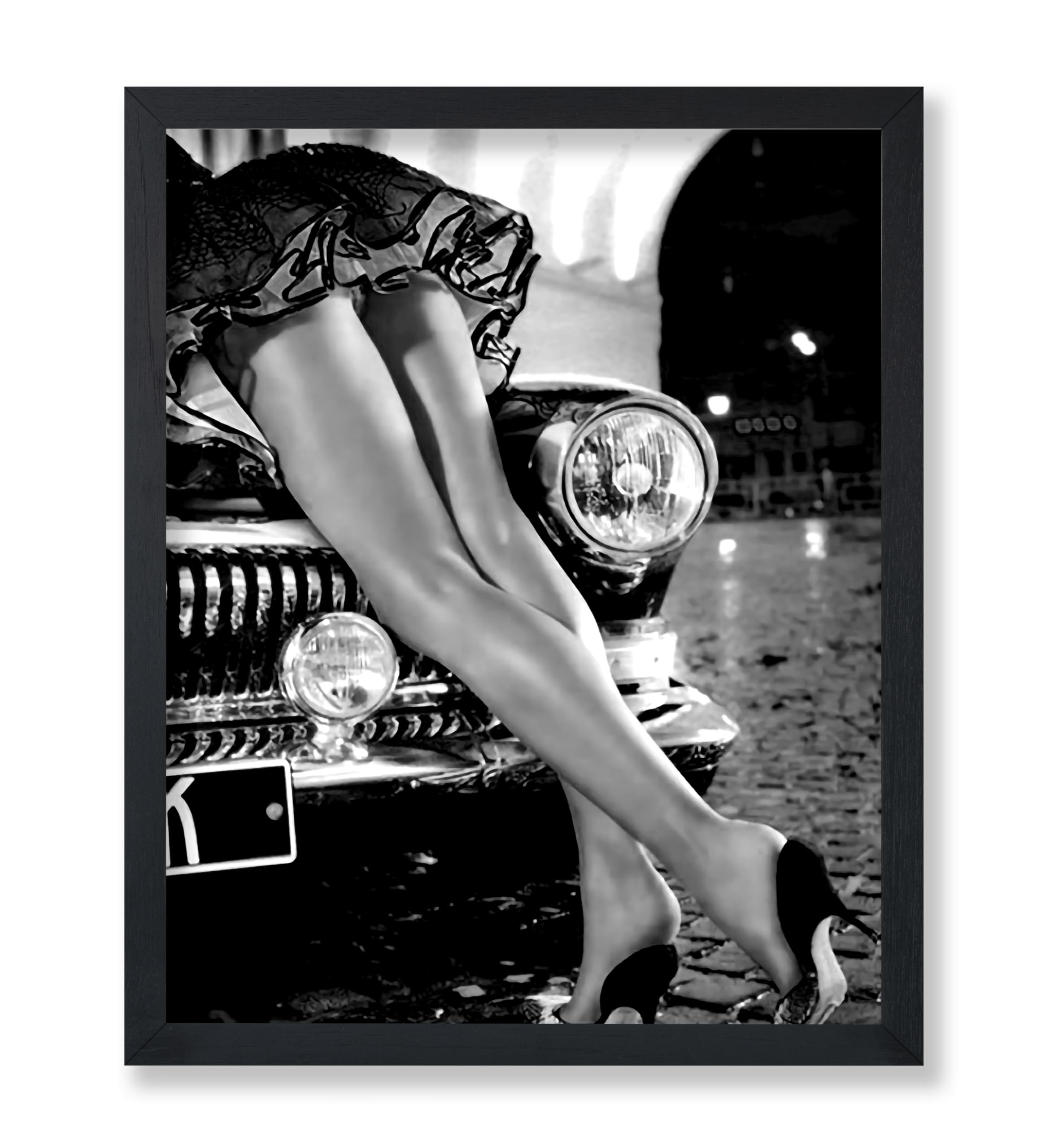 Amazon.com: Monem Art Sexy Legs on Classic Car Poster - Woman in