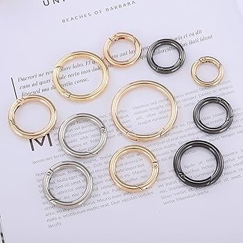 Purse Extender 9 Pcs Oval Spring Ring Clips,Metal Keyring Purse Clip For Belt Backpack Clips Replacement