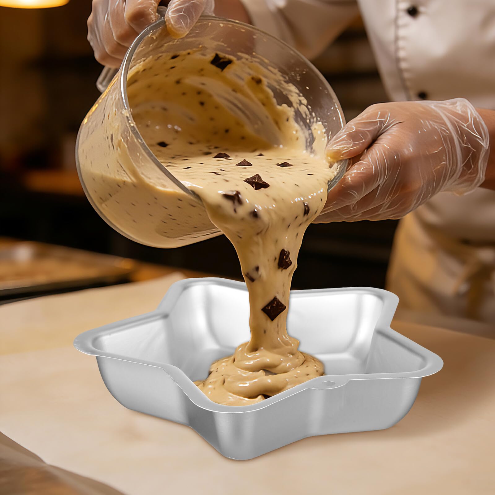 SOLUSTRE Teglia per Dolci a Forma di Stella in Alluminio Resistente 24X23 CM Stampo Antiaderente per Matrimoni e Celebrazioni Utensile da Forno Duraturo