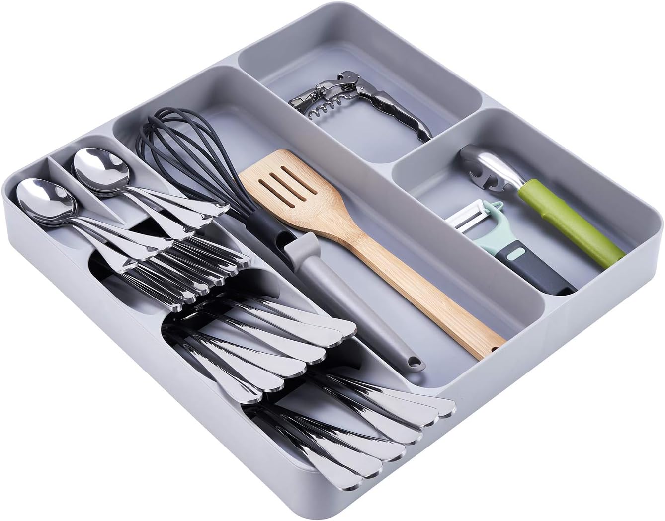 SOMIER Large Kitchen Drawer Organizer Tray for Cutlery Utensils and
