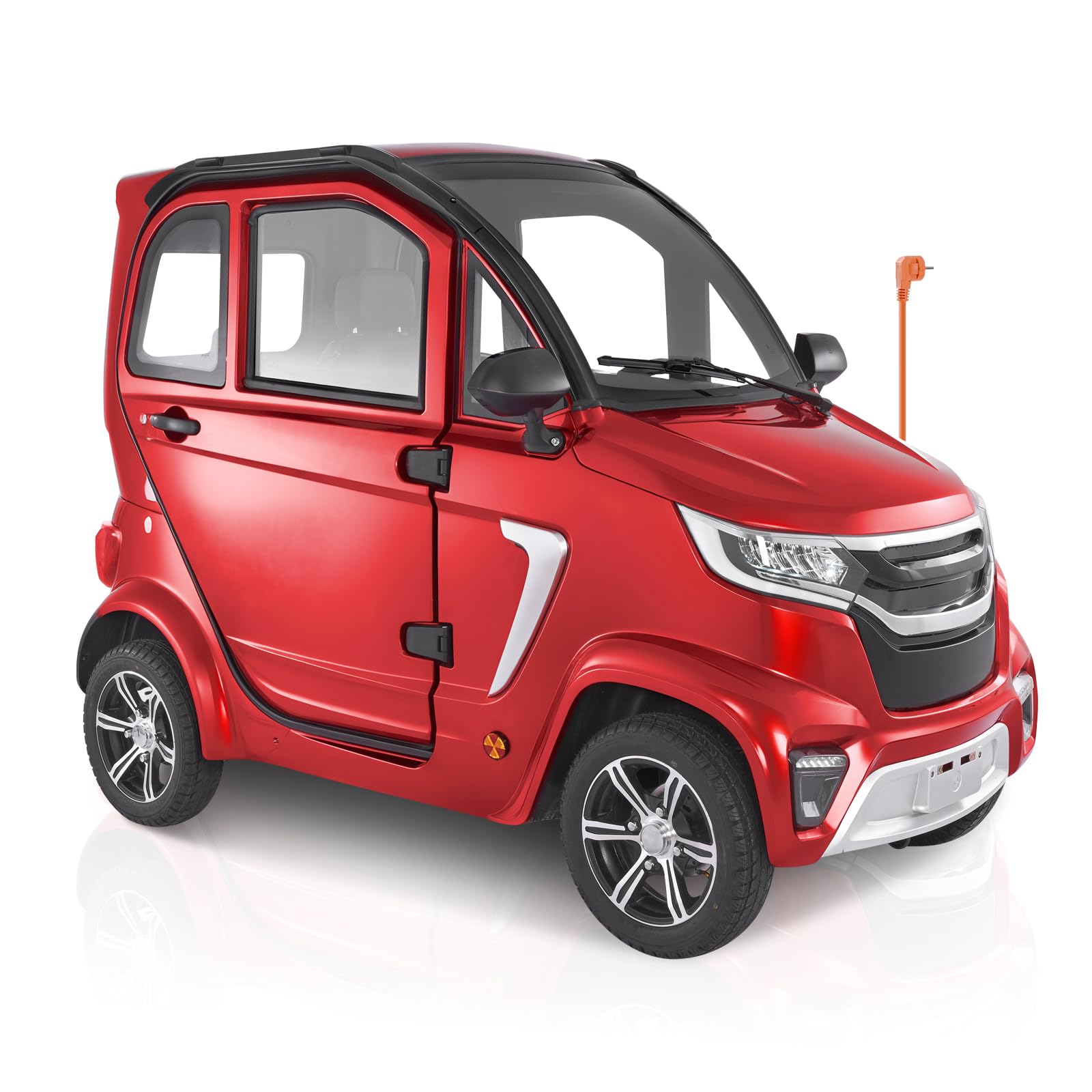 VEVOR 4-Wheel Enclosed Mobility Scooter for Seniors Adults, 660lbs Capacity, 3-Seater 2000W Electric Recreational Mobility Scooter 45 Miles Long Range, Remote Unlock, All-Terrain for Touring Shopping