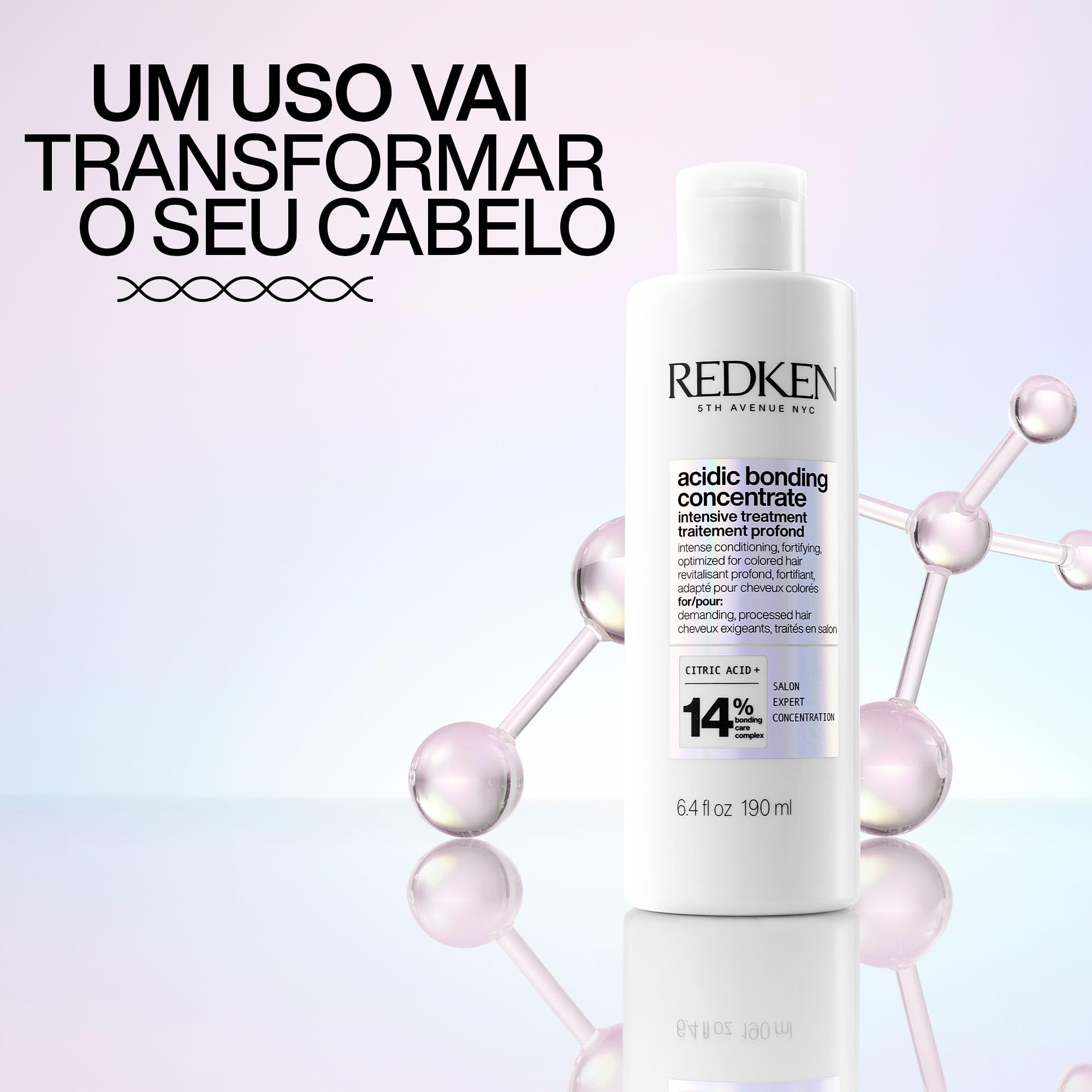 Redken, Tratamiento Intensivo, Repara Puntas Abiertas, Enriquecido con Bonding Care Komplex, Para Cabellos Dañados, Acidic Bonding Concentrate, Vegano, 190 ml