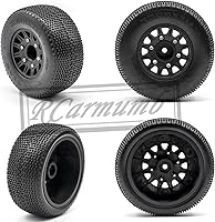 Vista 5 de 4 neumáticos de camión Rc, ruedas y neumáticos hexagonales RC de 0.472 in0.551 in para 110 Slash 2WD 4×4 4wd, Arrm a Senton Axia1 Red cat Rc 4wd Hex