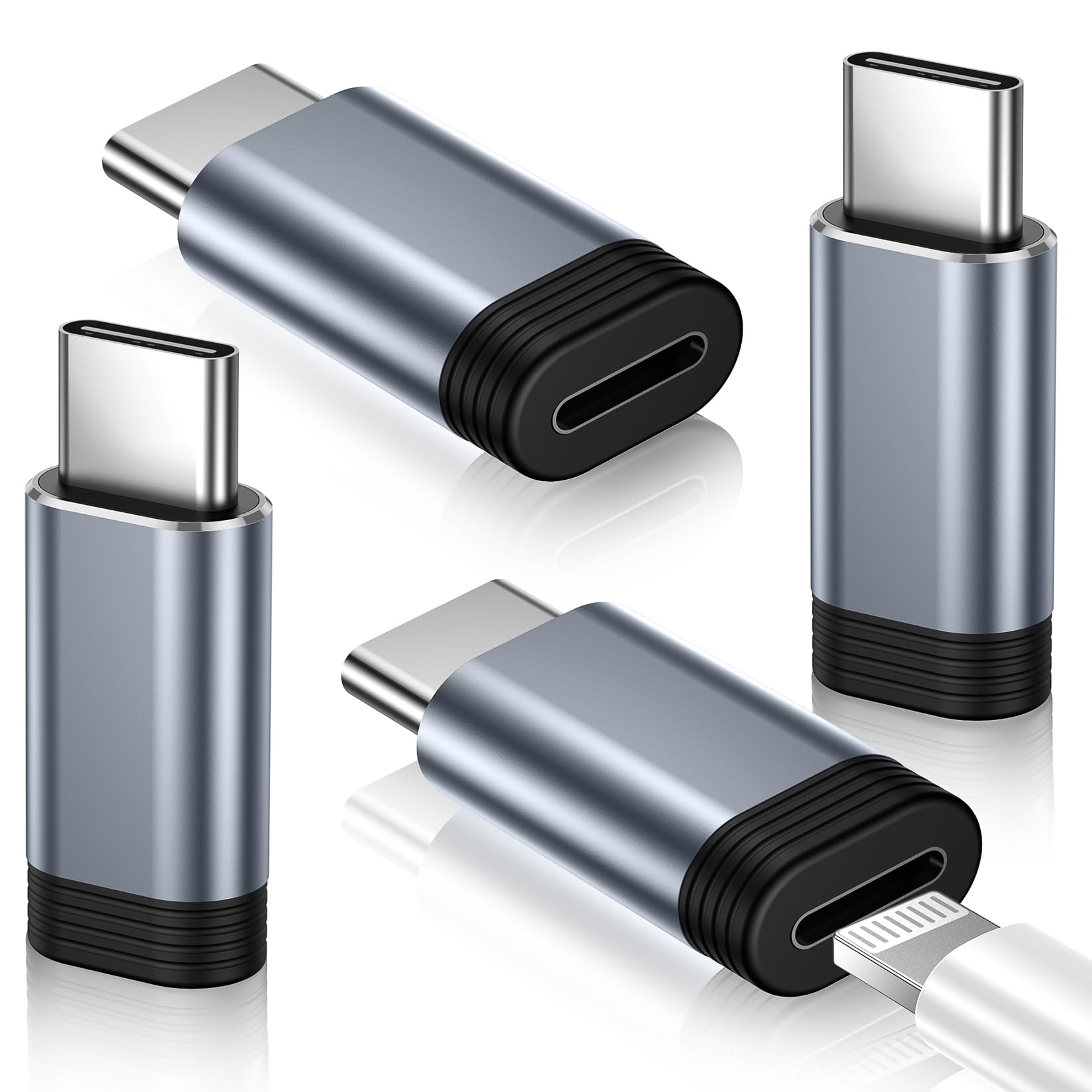 Temdan 4 Pack Lightning to USB C Adapter for iPhone 15 16 17 Pro 17 Pro Max for