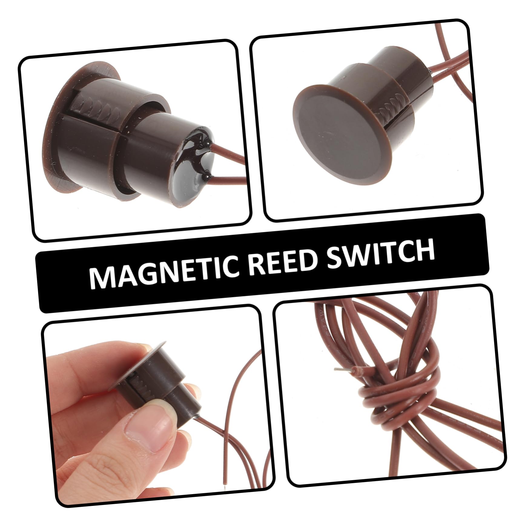 Sensore Contatto Magnetico Nc per Porta e Finestra, 5 Pezzi | Plastica Nera, Installazione Semplice, Uso Rapido, Set da 5, Formato Contatto Allarme per Sistemi di Sicurezza Domestica