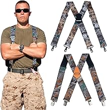 MELOTOUGH 2 Pcs Mens Suspenders Heavy Duty Clips Suspender Fully Elastic 2 Inch Wide Work Suspenders for Jeans