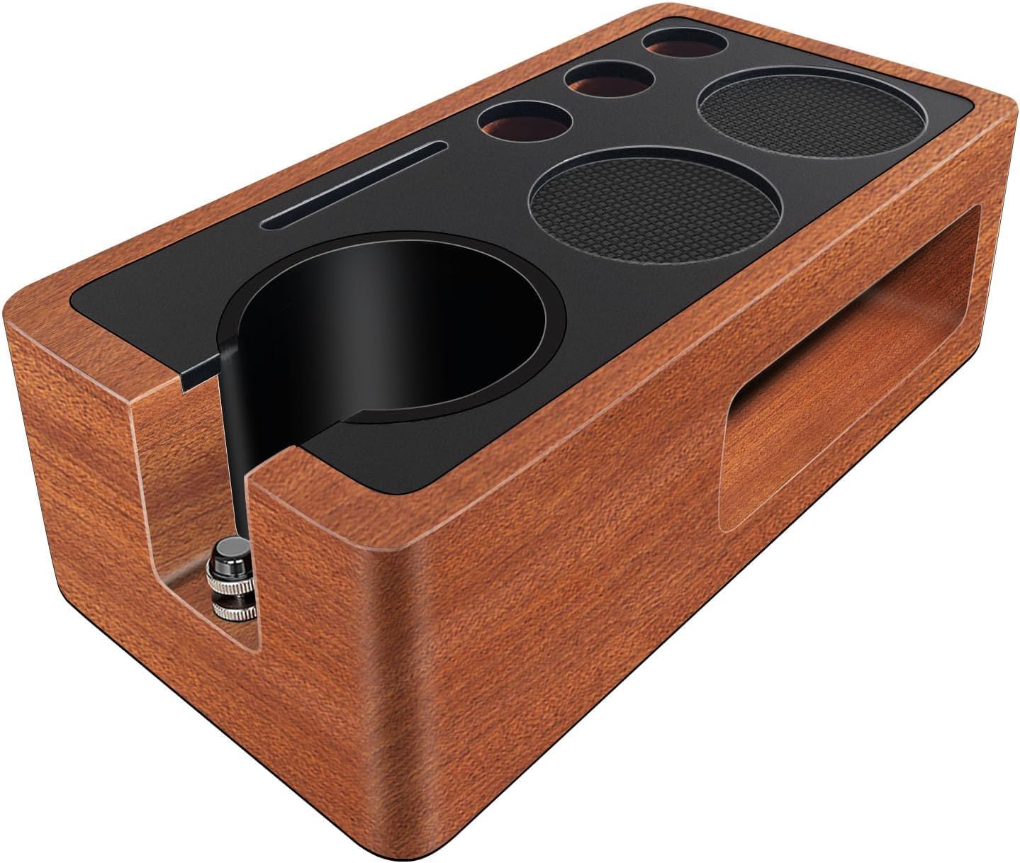 Verbesserte Espresso-Stopfstation, Massivholz, Espresso-Zubehör-Organizer, multifunktionaler Kaffeezubehör, Tamper Sta-Tion, Espresso-Station passend für Standard-Siebträger (A1)