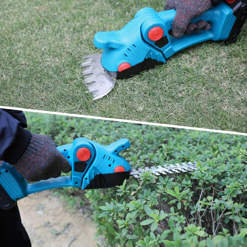 Tagliasiepi con 2 Batterie 48V 2 in 1 Cesoie da Giardino Senza Fili Lama per Erba e Tagliasiepi Potatura Giardino
