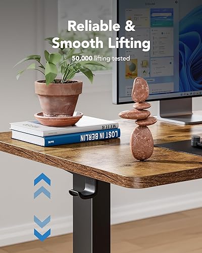 Miniatura 6 de HUANUO Escritorio eléctrico de pie de altura ajustable, 48 x 24 pulgadas, escritorio de oficina en casa, estación de trabajo para computadora con