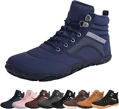 Womens Mens Winter Barefoot Boots Warm Minimalist Wide Toe Box Snow Boots Zero Drop Sole Outdoor Water Resistant Ankle Booties