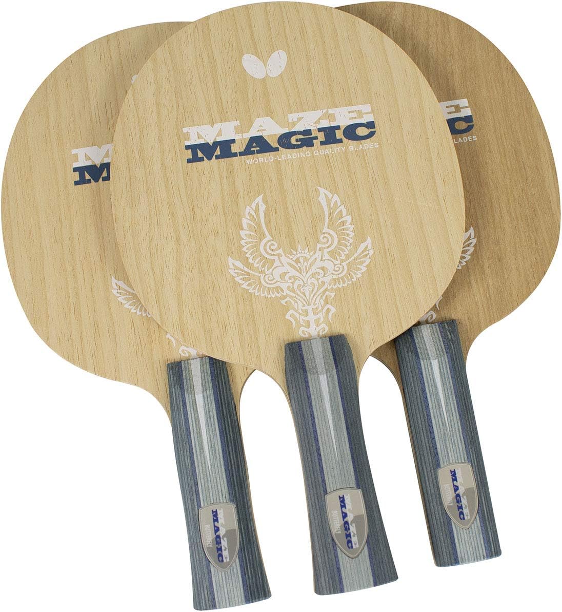 Butterfly Maze Magic Table Tennis Blade - 5-ply All-Wood Blade - Professional Butterfly Table Tennis Blade - Available in AN, FL, and ST shakehand handle styles - Great Beginner Blade