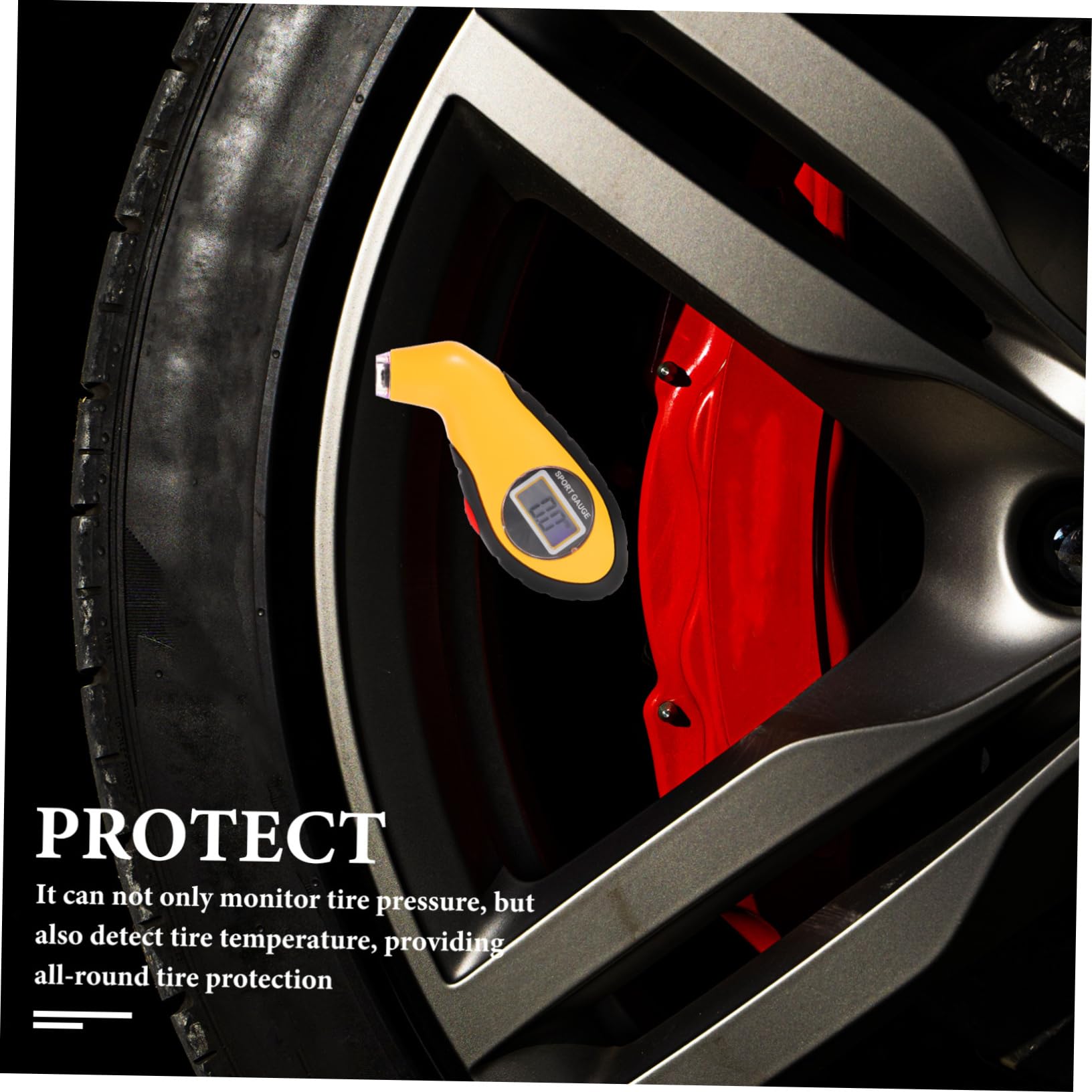 SOLUSTRE 5pièces Jauge De Pression Des Pneus Numérique Manomètre De Gonflage Testeur De Pression Des Pneus Pour Voiture Écran Lcd Outil Pratique Et