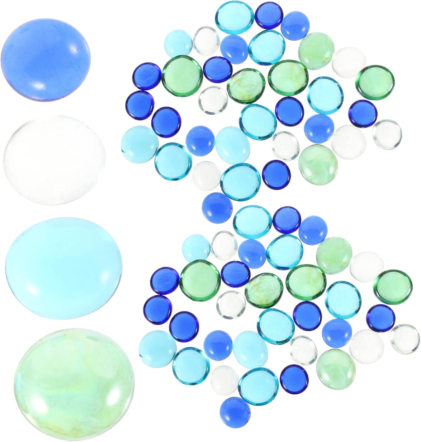 PAREKS 3pcs 3 Fish Tank Decorative Flat Beads Wedding Decor Colored Glass Plant Pebbles Fish Tank Glass Stones Jewelry Making Beads Round cabochons Dome Tiles Landscape Glass Decor gem/1101