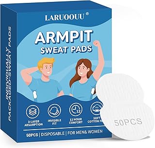 Armpit Sweat Pads for Women and men, Underarm Sweat Pads can Easily Absorb Sweat and Neutralize Odors, Individually Packaged Sweat Pads for Under Arms Stay Confident (50 Count (Pack of 1))