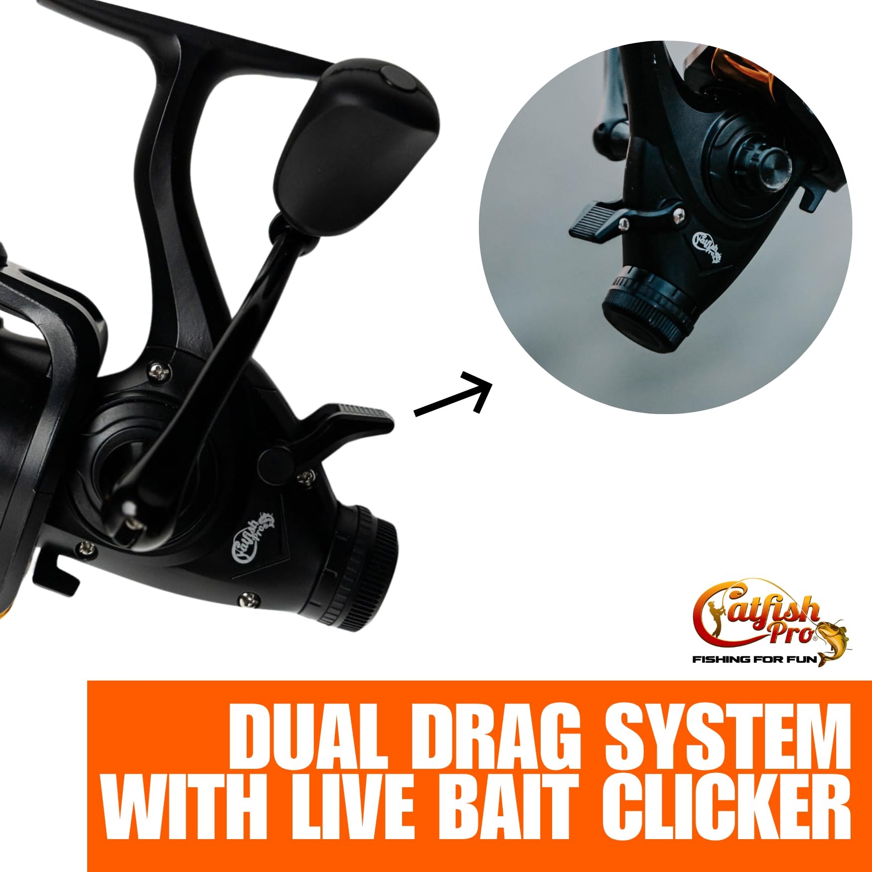 catch fish reel Amazon.com : Catfish Pro Fishing for Fun Spinning Reel | Already Spooled  with 20 LB Mono Fishing Line