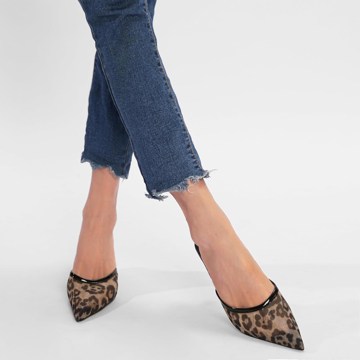 Women Kitten Heels Mules Closed Pointed Toe Slip on Backless Stiletto Slingback Heels Wedding Dress Pumps Shoes - Image 5