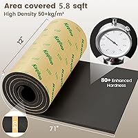 Vista 2 de High Density Self-Adhesive Sound Insulation Acoustic Closed Cell Foam, 5.8 sqft x 0.4in Thick, 50+kg/m³ ,Sound Proof Padding, Fire/Water Resistant