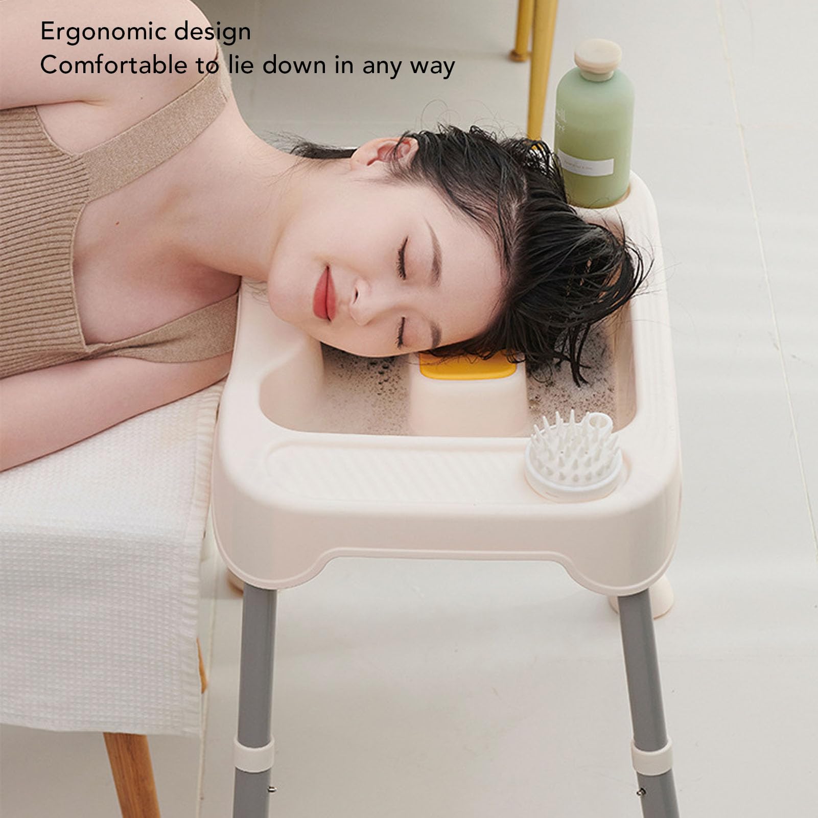Shampoo Basin, Comfortable Hair Washing Shampoo Basin Removable Neck Support, Lightweight Portable Traveling Shampoo Station, Versatile Bowl for Shampooing and Facial Washing